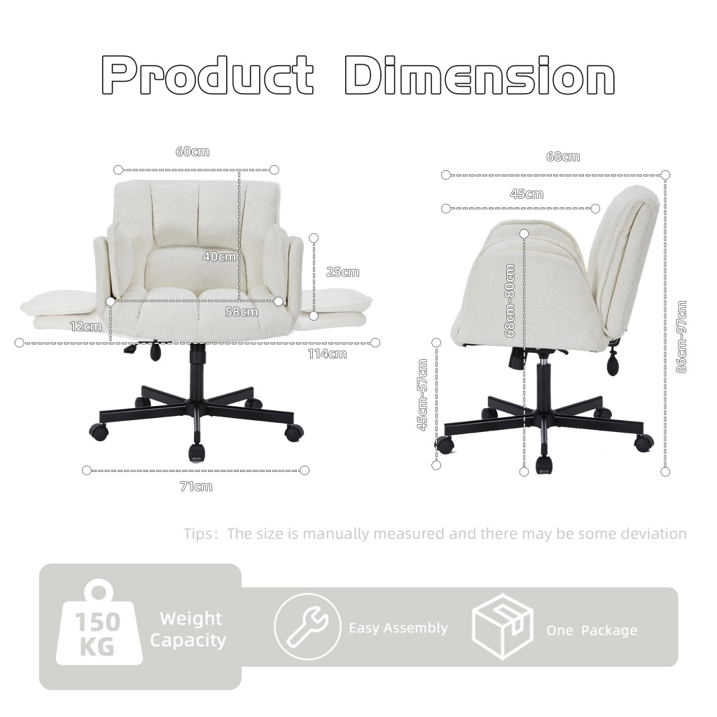 Sedia da ufficio con braccioli pieghevoli ¨C Xylo ¨C Beige