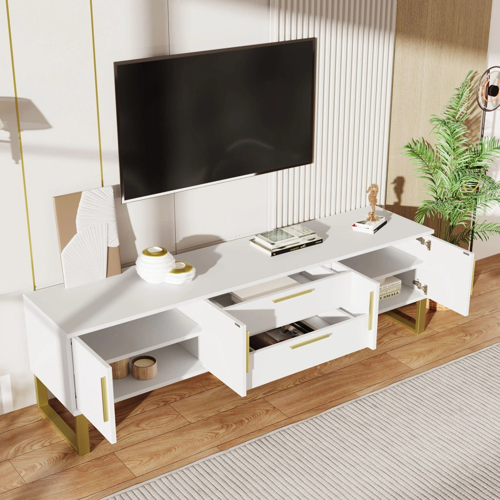 Credenza TV bianca in MDF; 170 cm