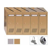 Silmec SC7V Casellario Postale Verticale in Lamiera Zincata 5 Scomparti con Serratura e Apertura Superiore per Imbucare Colore Bronzo