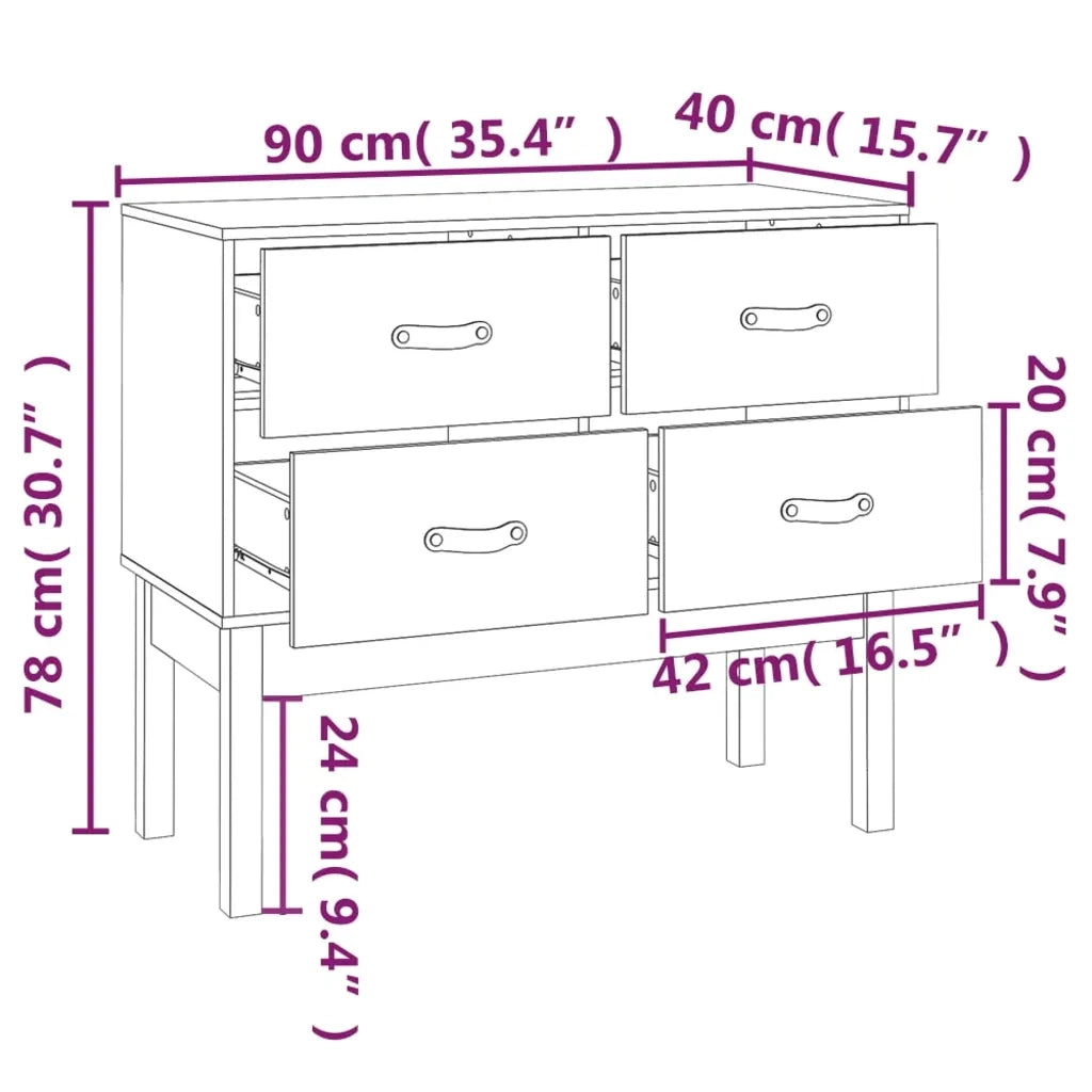 Mobile Consolle | Tavolo d'Ingresso Grigia 90x40x78 cm in Legno Massello di Pino