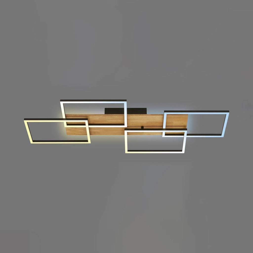 Applique Contemporanea Cornice Metallo Nero Led Integrato 50W Da 2700 A 5000K