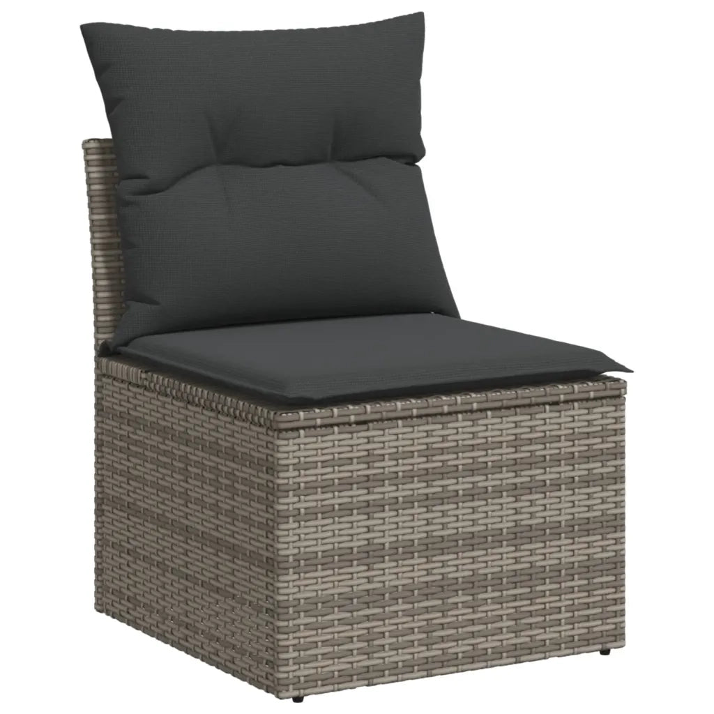 Set Divano da Giardino 8 pz con Cuscini Grigio in Polyrattan 3256095