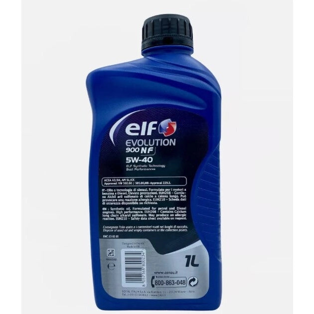 OLIO MOTORE ELF EVOLUTION 900 NF 5W-40 1L A3/B4.