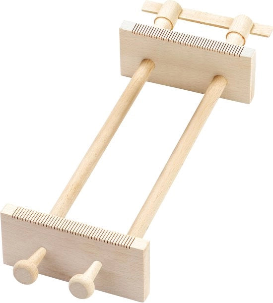 Weefgetouw per Kralenlint (34 x 11,5 x 6 cm, in legno, naturale)