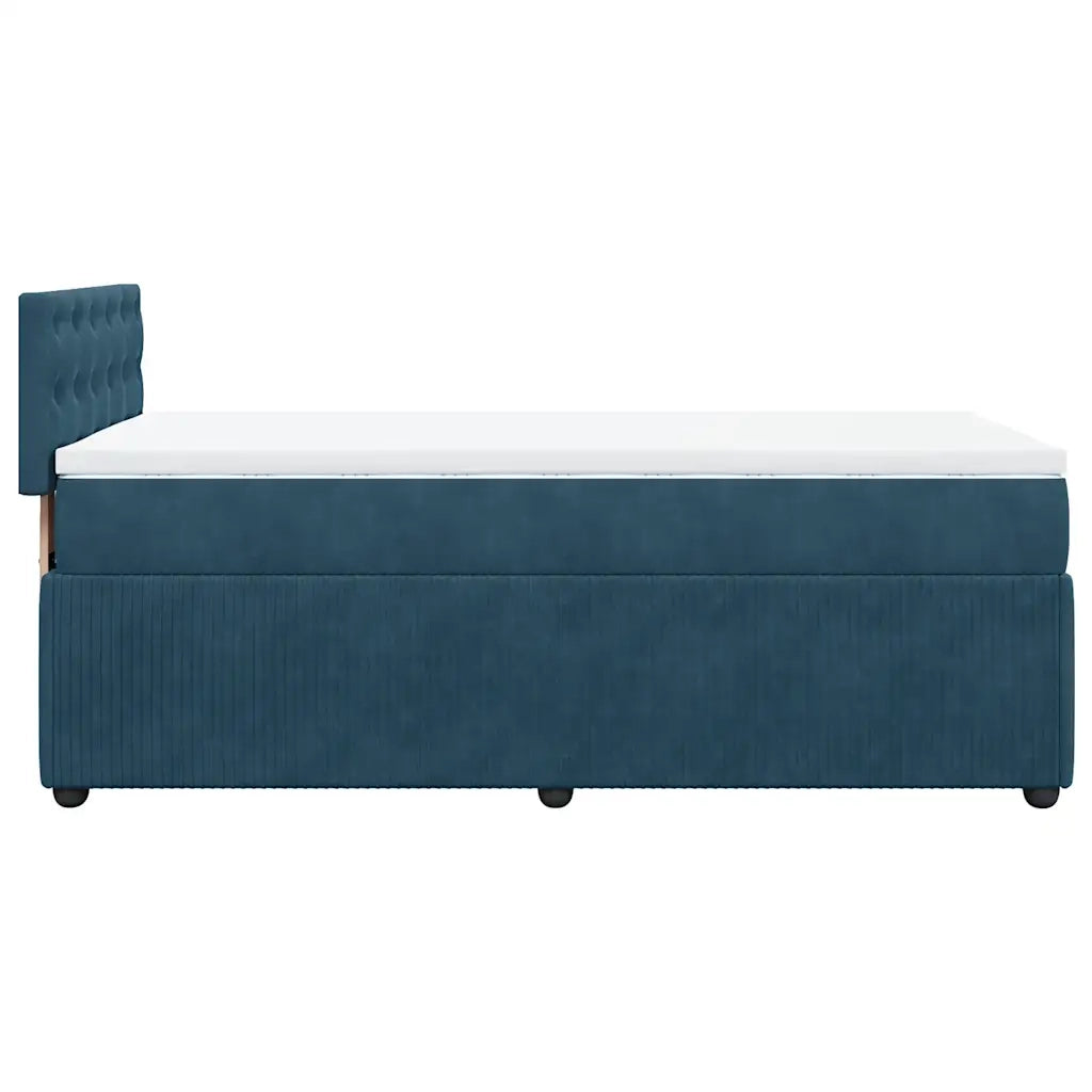 Giroletto a Molle con Materasso Blu 90x200 cm in Velluto