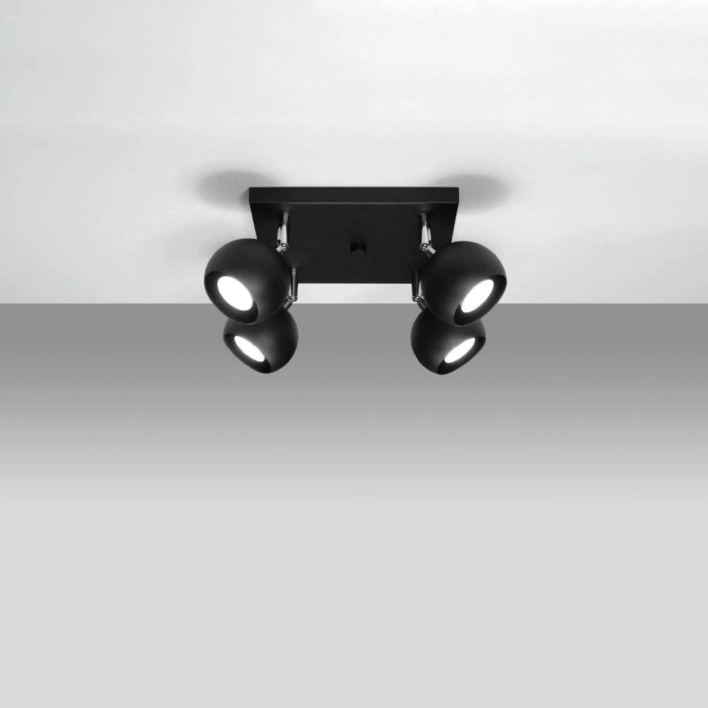 Lampada da soffitto OCULARE 4 nero