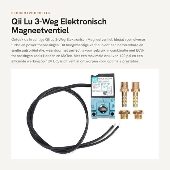 Valvola elettronica a magnete 3 vie DC12V - 5,4W - Adatta per applicazioni turbo e di potenza