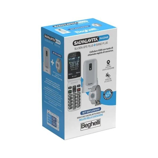 Beghelli kit phone slv30n-gps plus salvavita black 9204n - 8002219912596