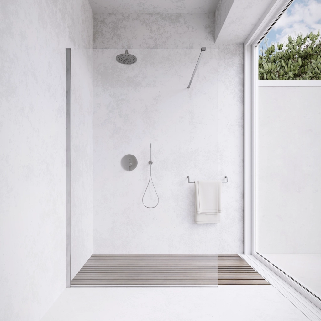 Parete doccia walk-in 110 cm 8mm trasparente anticalcare h200 | Lazaros