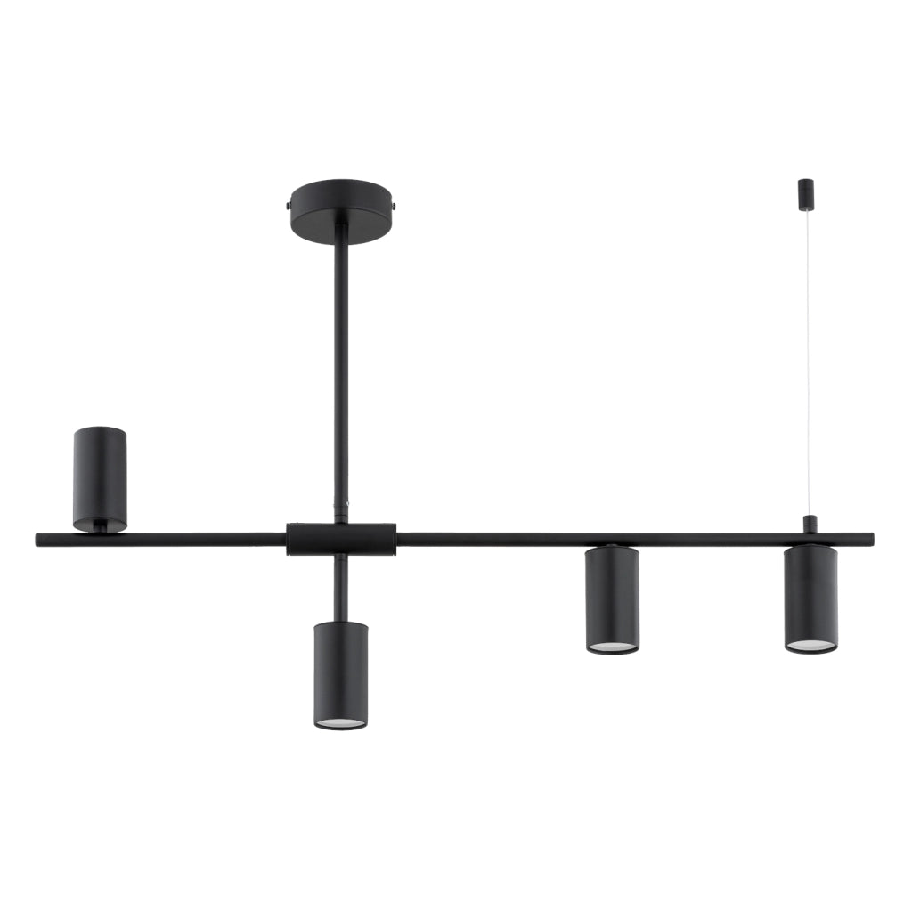 Lampada a sospensione moderna SAUR nera 4xGU10 Alfa