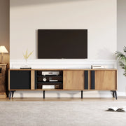 Mobile TV rustico 180 cm marrone e nero