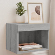 Comodino con Luci LED a Parete-Tavolino da notte Grigio Sonoma 821390