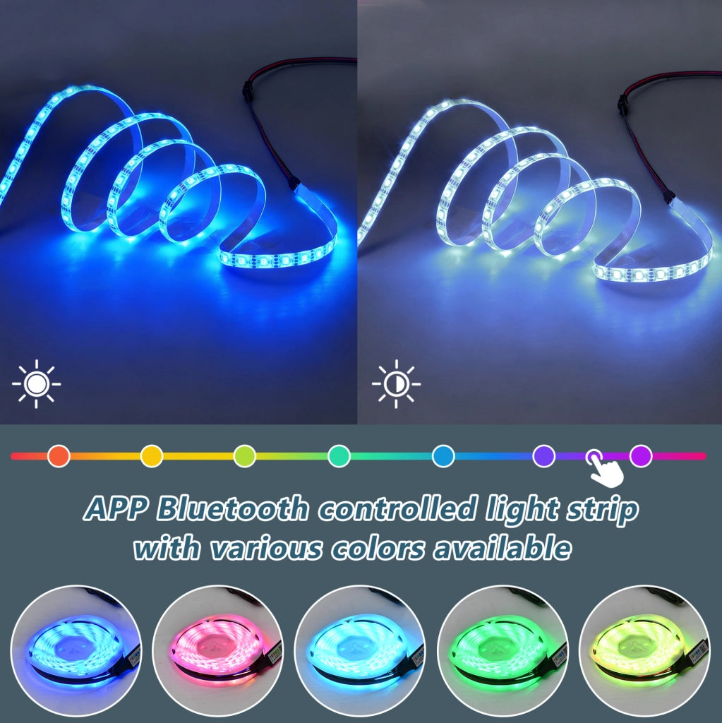 Tavolino da caffè moderno bianco 105 x 60 x 35 cm con LED; 3 cassetti e piano effetto marmo