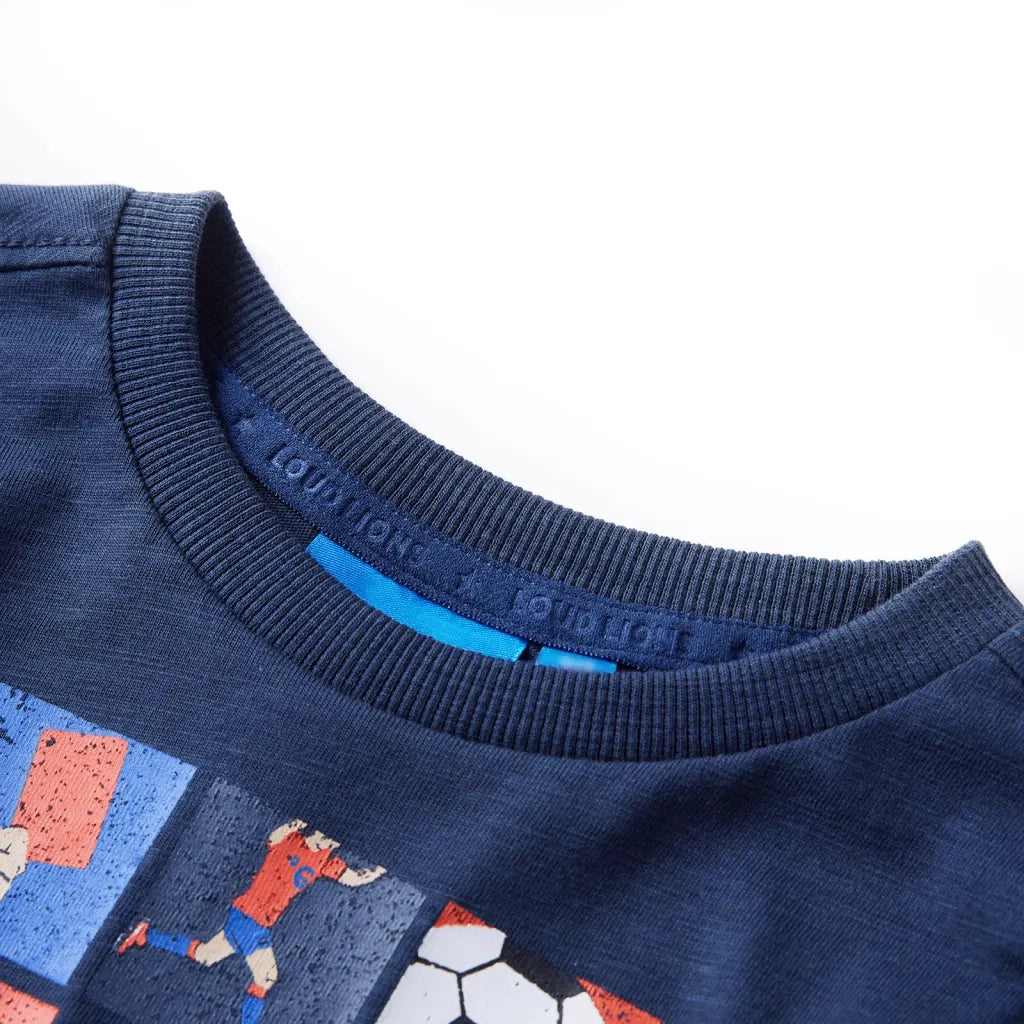 Maglietta Bambino Maniche Lunghe Blu Marino Mélange 104 12700