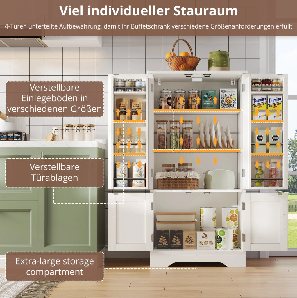 Mobile da cucina 120x60x40 cm in MDF con luce LED a sensore; bianco