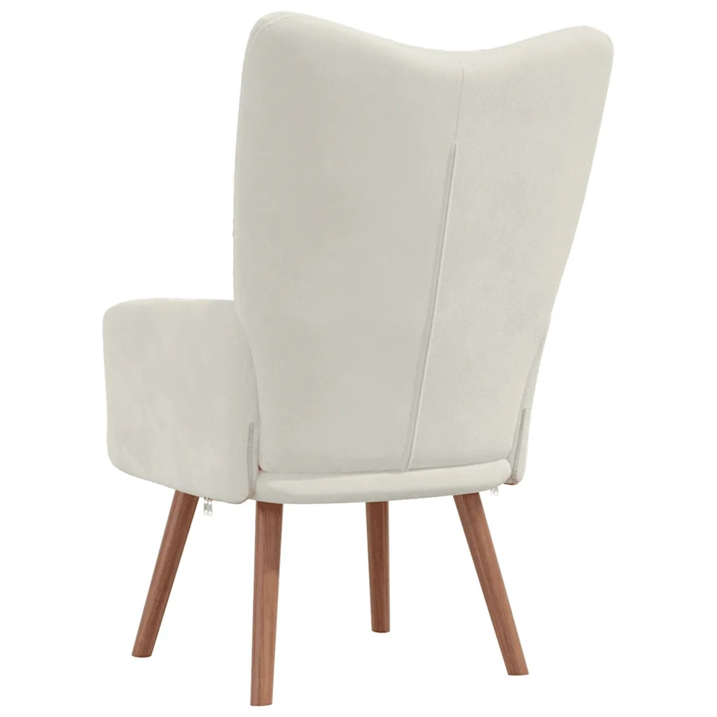 Poltrona | Sedia Relax Bianco Crema Velluto