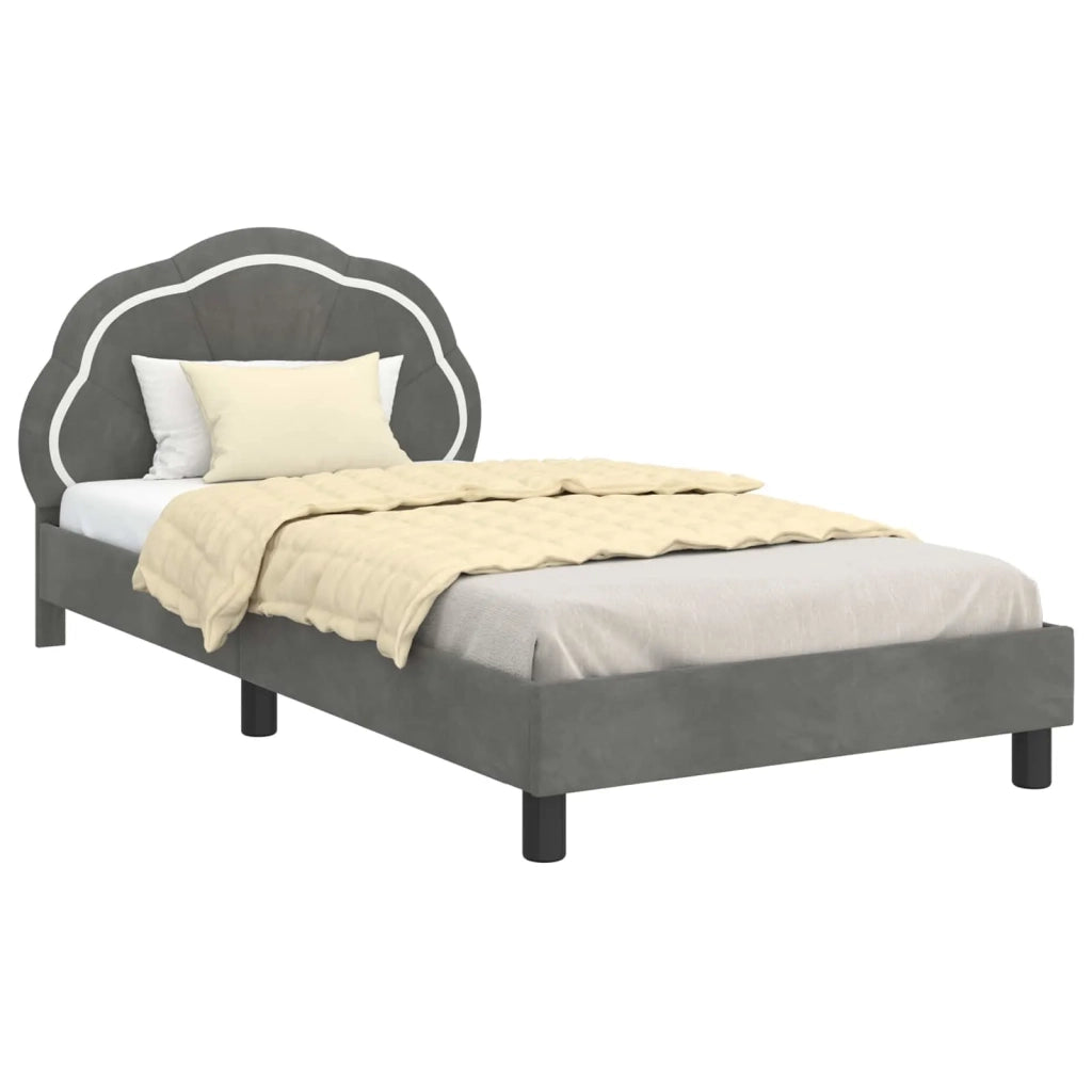 Struttura letto Bambini | Letto Infantile | Lettino con testata Grigio Scuro 90 x 200 cm