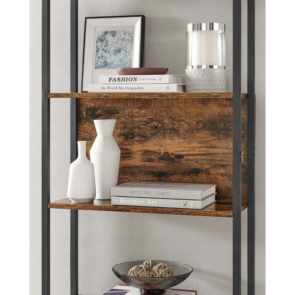 Libreria Industrial Loft a 6 Ripiani in Legno e Acciaio