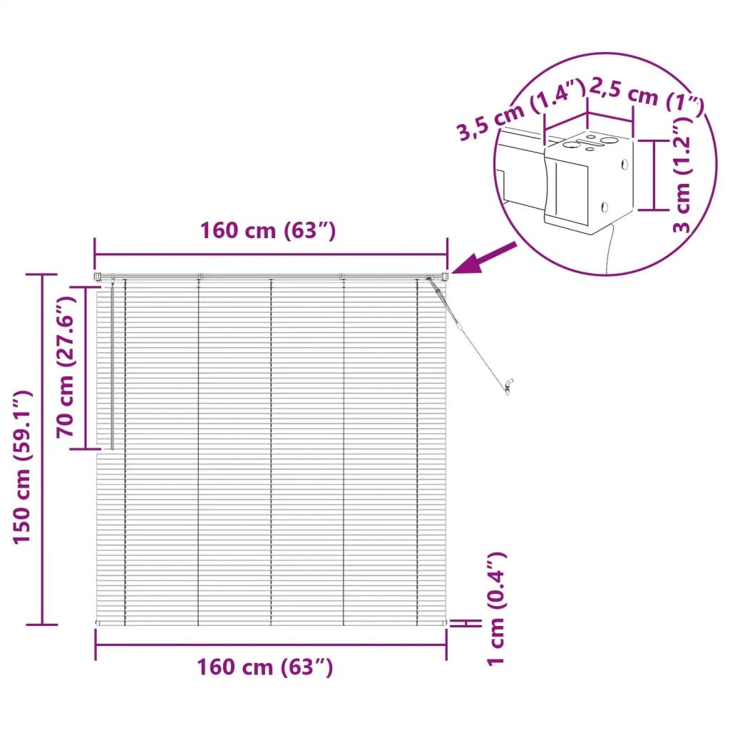 Tenda Veneziana | Tenda a lamelle Nero 150 x 160 cm 25 mm PVC