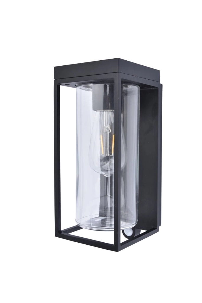 Applique esterna FLAIR nera con sensori Lutec E27 IP44
