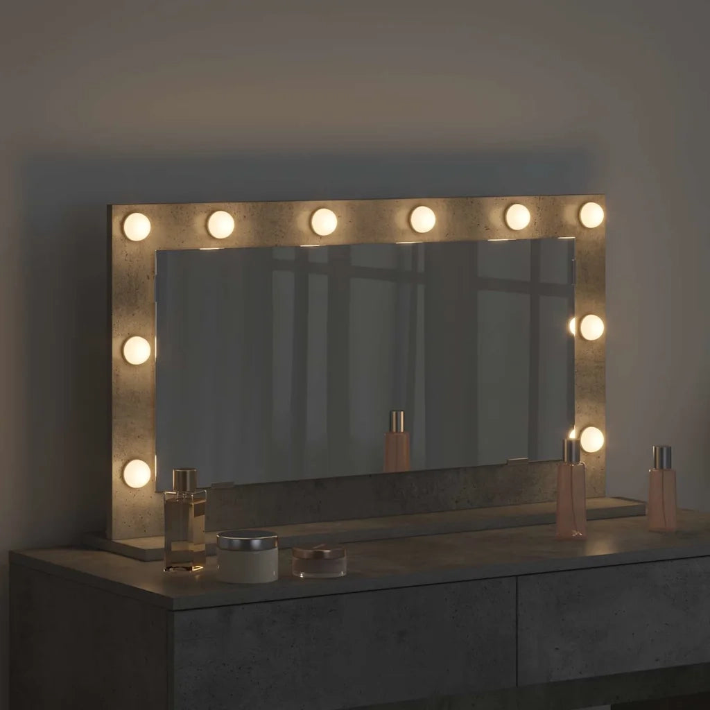 Specchio da Vanit¨¤ Rettangolare Grigio cemento 80 x 45 x 18 cm