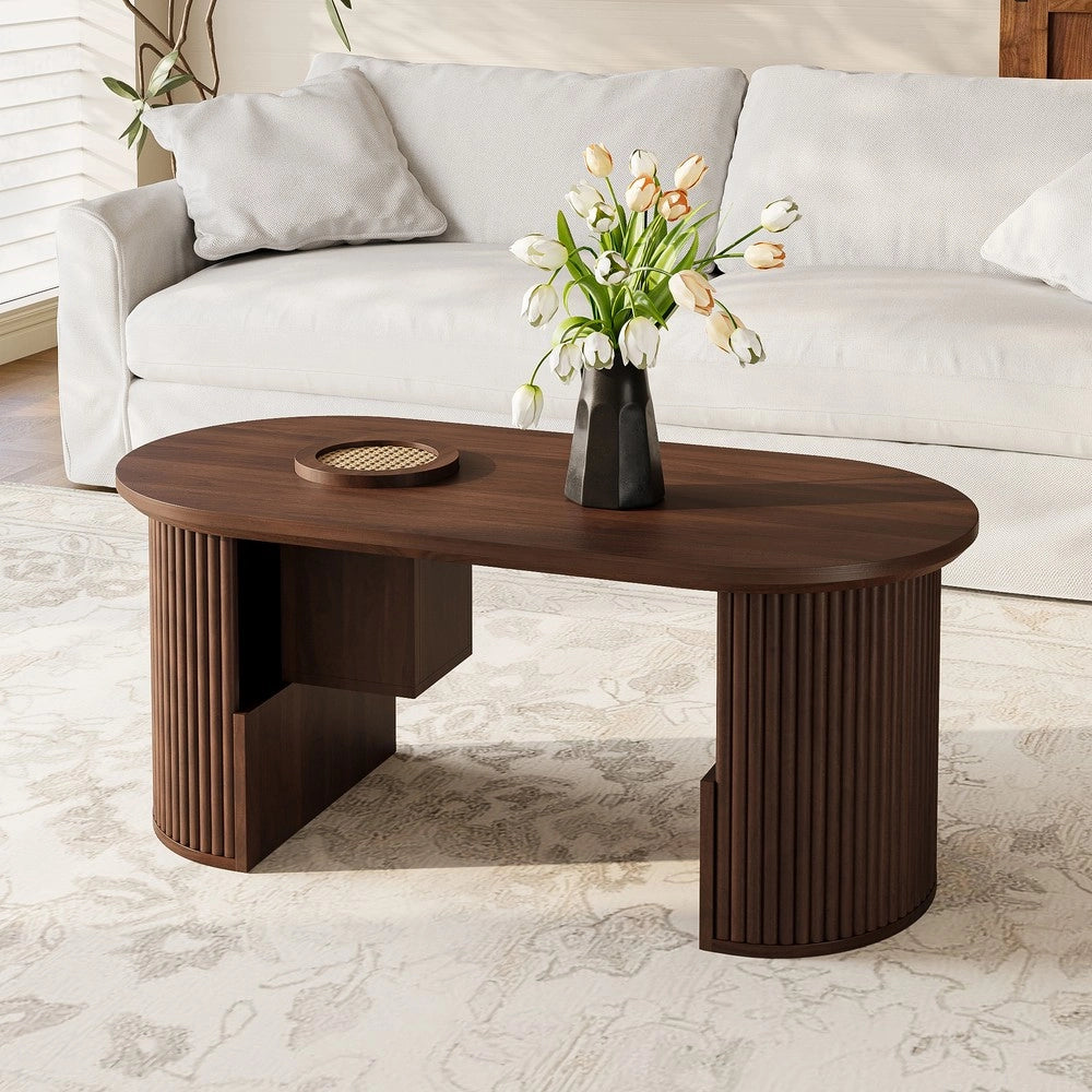 Tavolino da caff¨¨ moderno stile retr¨° ¨C Minimal ¨C effetto noce 105x50x46,5