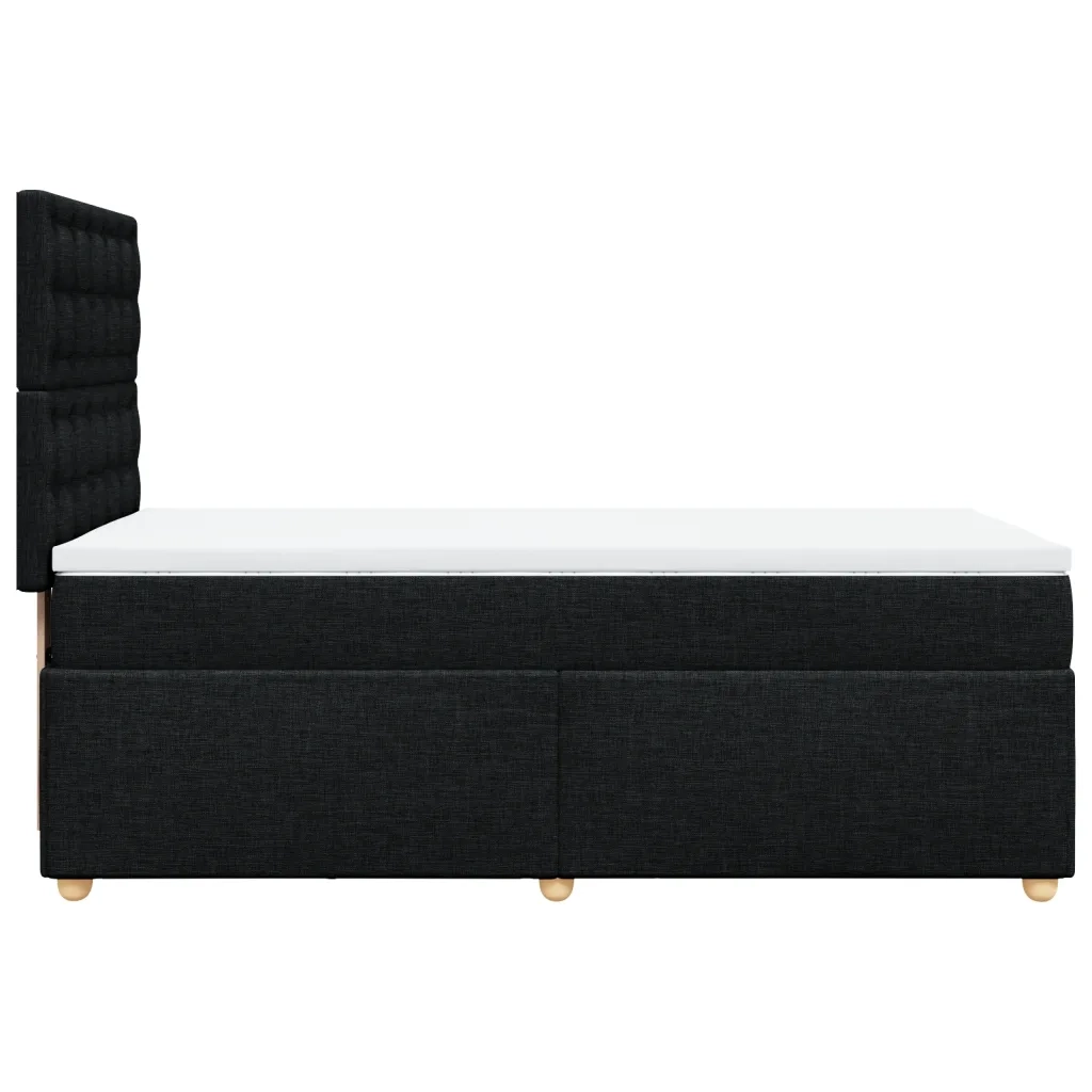 Giroletto a Molle con Materasso Nero 90x200 cm in Tessuto