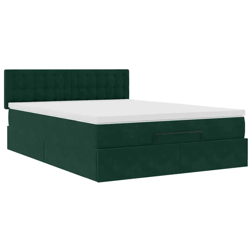 Struttura Letto Pouf con Materasso 140x190 cm in Velluto 3311918