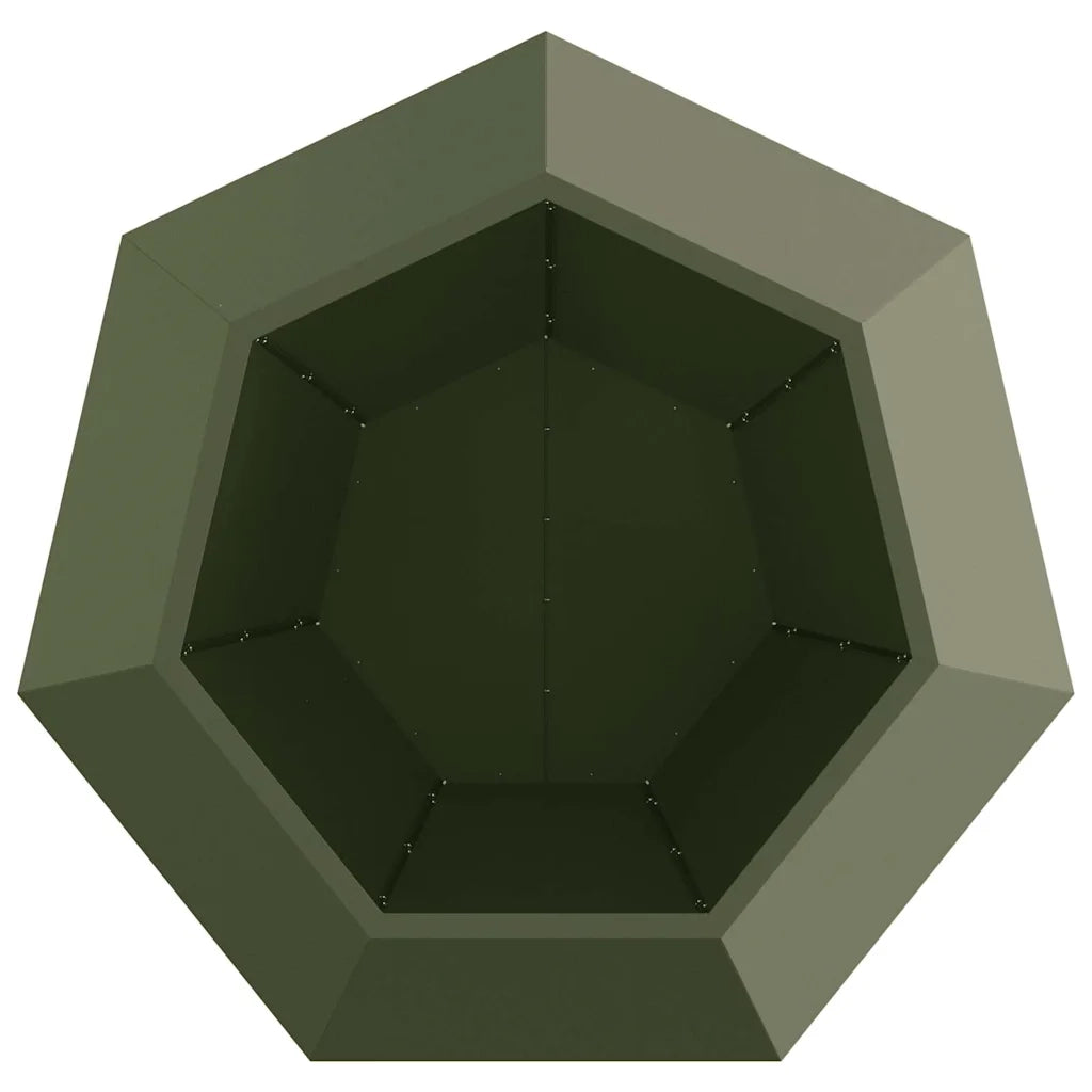 Fioriera 2 pcs Verde oliva 100 x 100 x 80 cm Acciaio 884031