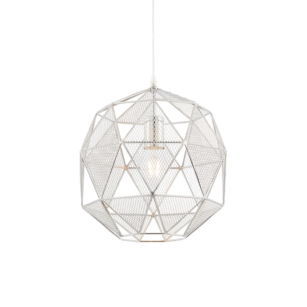 Lampada a sospensione Armour cromata geometrica E27 Endon