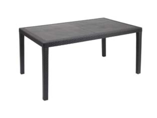 Tavolo in pe rattan "prince" antracite cm.90x150x72h. - cm.90x150x72h. - peso kg.13,5 1 pezzi