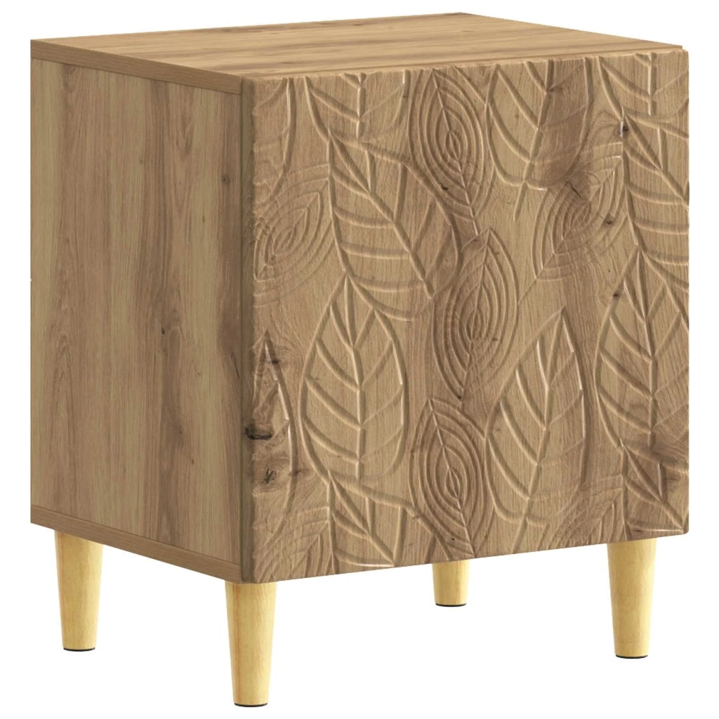 Comodino | Armadio da Notte | Mobiletto da notte Rovere Artigianale 43 x 34,5 x 50 cm