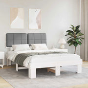 Letto con Testiera Rivestita Grigio chiaro 140 x 190 cm 877428