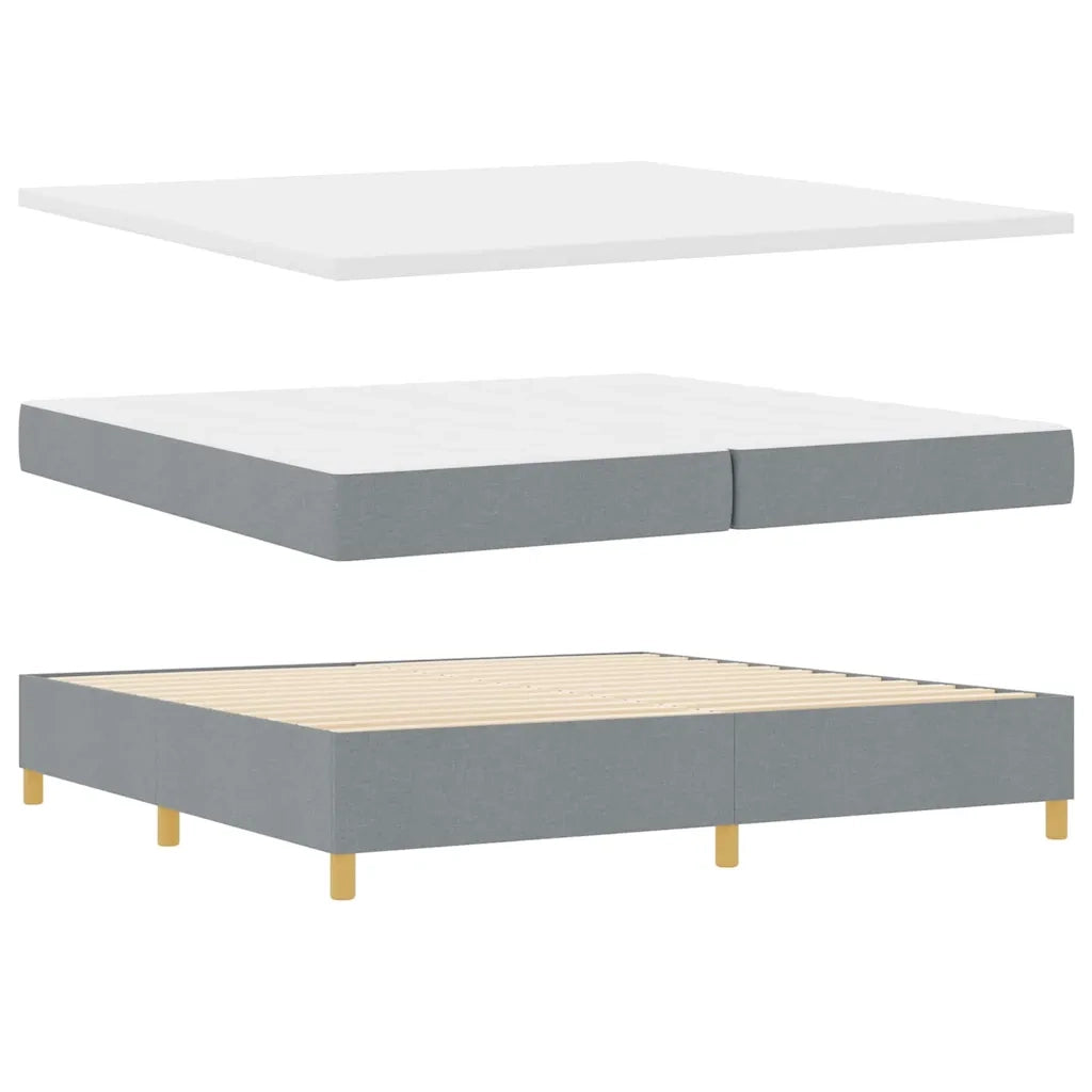 Letto a molle con materasso Grigio chiaro 200 x 200 cm Tessuto