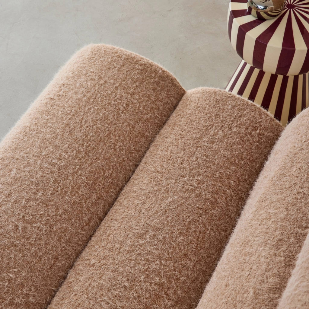 Divano modulare effetto alpaca, 3 posti, beige