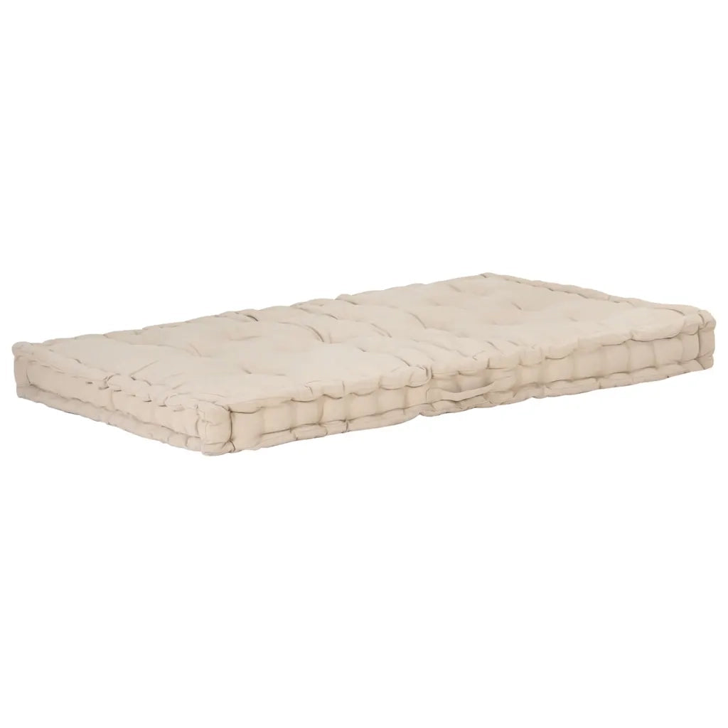 Cuscini per Pallet e Pavimento 2 pz in Cotone Beige