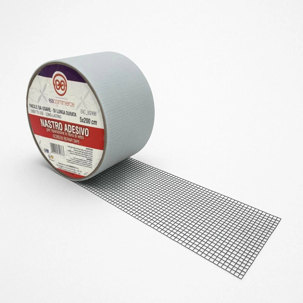 Nastro adesivo per Riparazione Zanzariere in Fibra di Vetro 5x200 cm Grigio