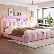 letto imbottito velluto rosa 189 x 228.5 cm