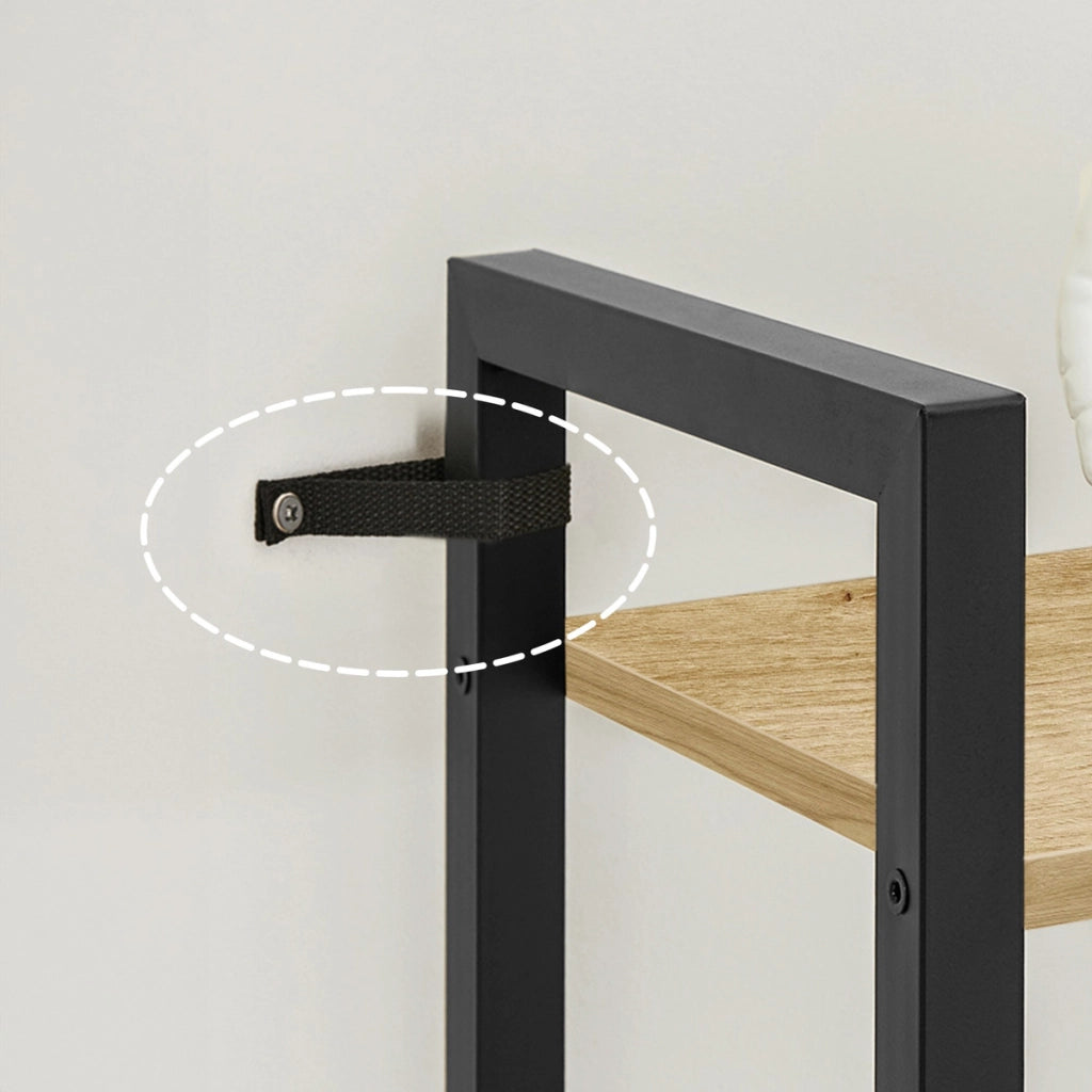 Libreria a colonna industrial artisan oak a 6 ripiani