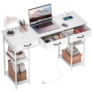 Scrivania con cassetti e ripiani ¨C zephmum ¨C bianco 120x40x76 cm