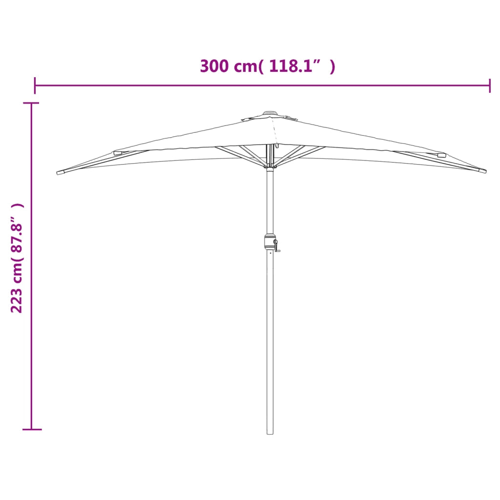 Ombrello | Parasolne da Balcone Palo in Alluminio Verde 300x155 cm a Met¨¤