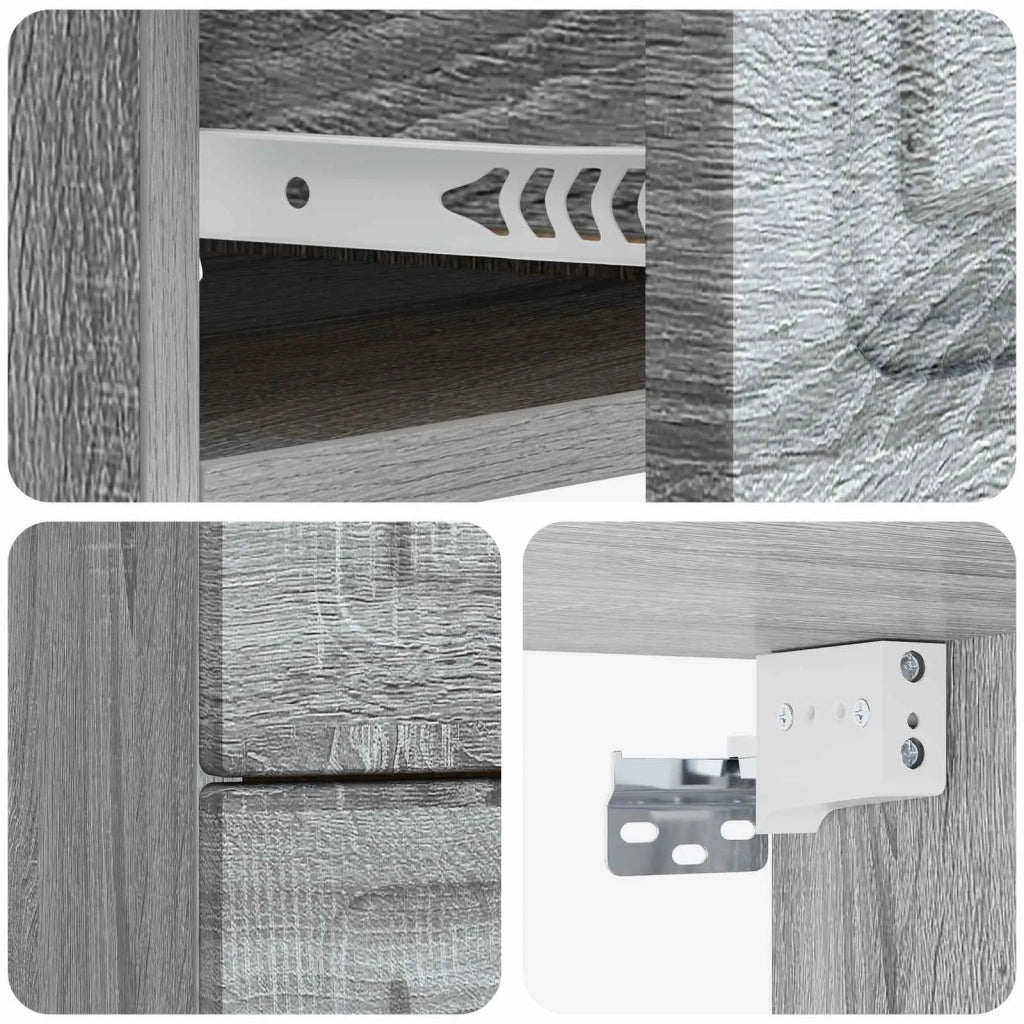 Mobiletto da notte a muro 2 pz Grigio Sonoma 34,5 x 33 x 40 cm 899328