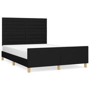 Letto matrimoniale | Letto per adulti | Giroletto senza Materasso Nero 140x200 cm in Tessuto