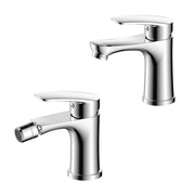 Set miscelatore lavabo e bidet cromato e piletta Tiny