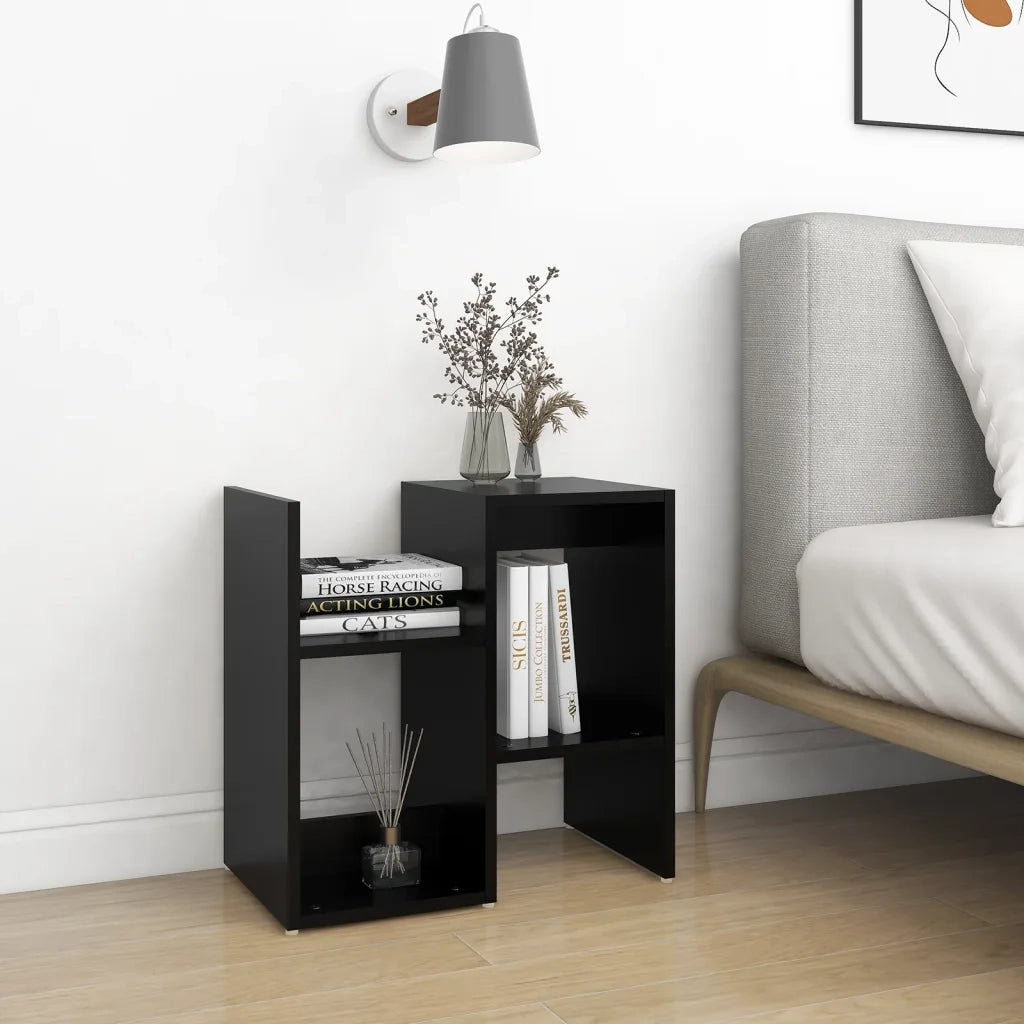 Comodino | Armadio da Notte | Mobiletto da notte Nero 50x30x51,5 cm in Legno Multistrato