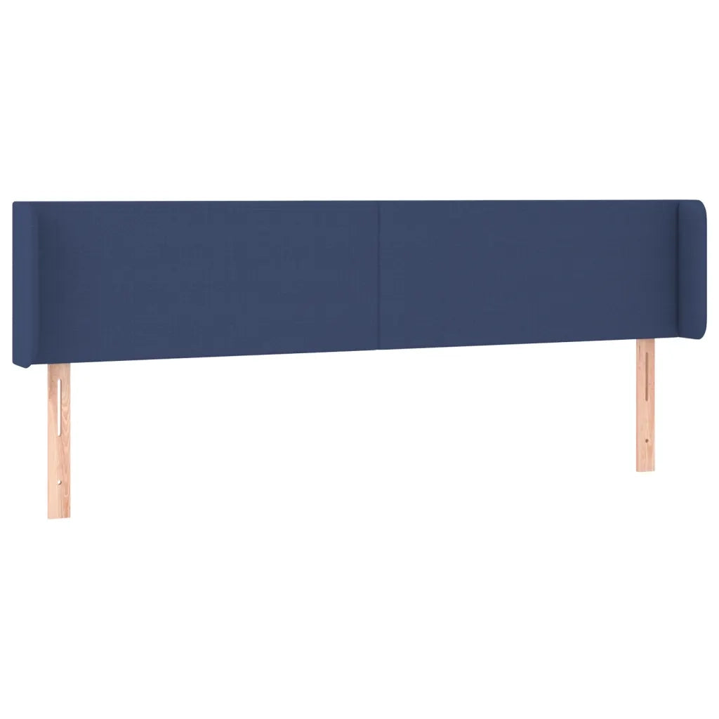 Testiera | Testata ad Orecchio Blu 163x16x78/88cm in Tessuto