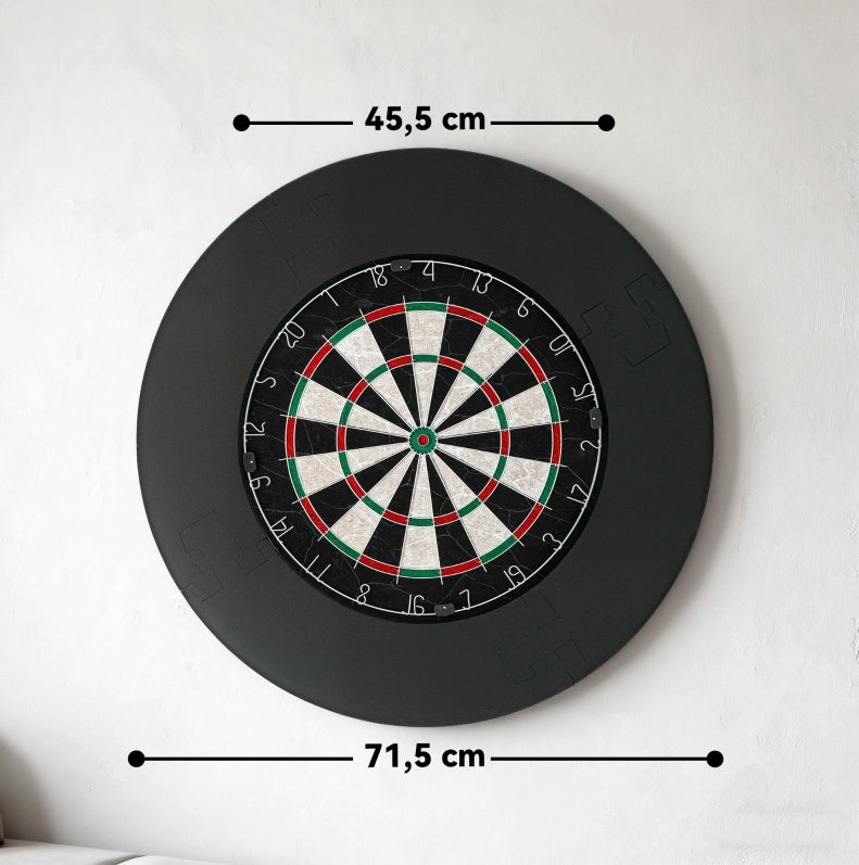 Set bersaglio per freccette 71,5 cm nero in sisal e plastica, con anello protettivo