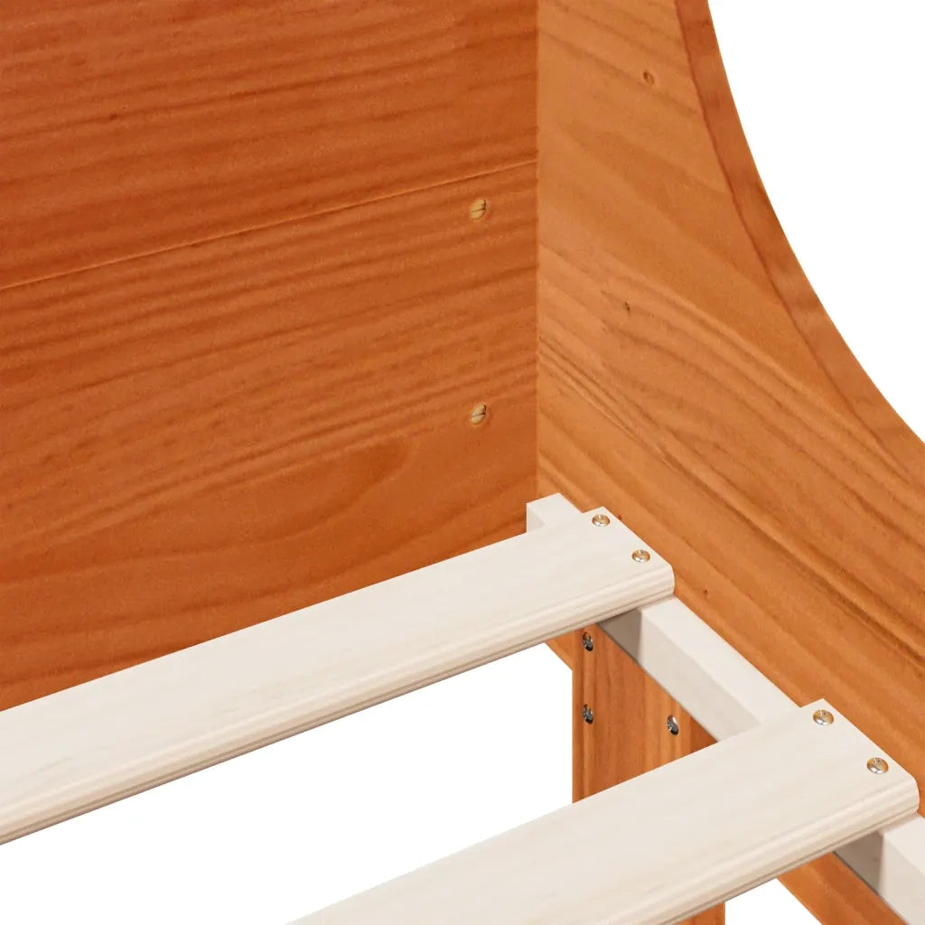 Letto senza Materasso-Struttura Letto Marrone Cera 140x190 cm in Legno di Pino 546675