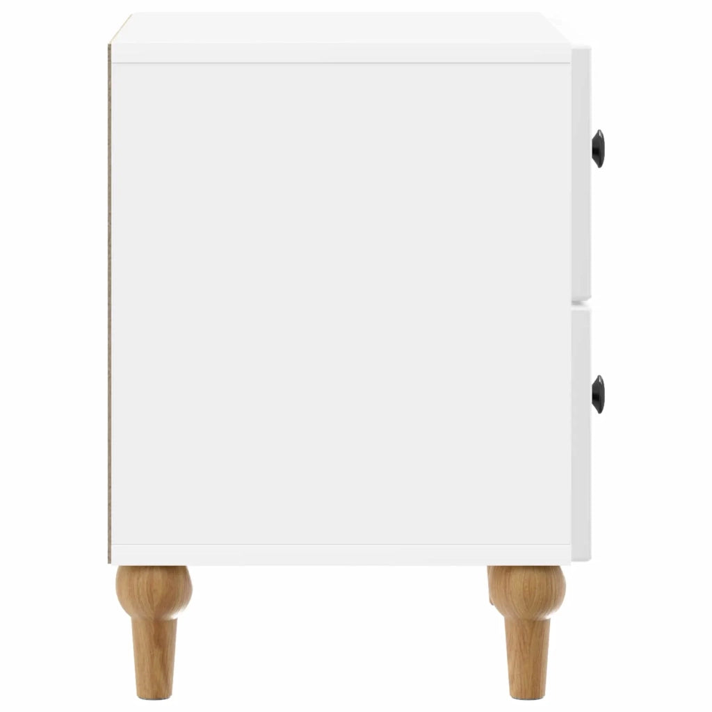Set di 2 Comodini | Armadio da Notte | Mobiletto da notte Bianco Lucido 43 x 34,5 x 48 cm
