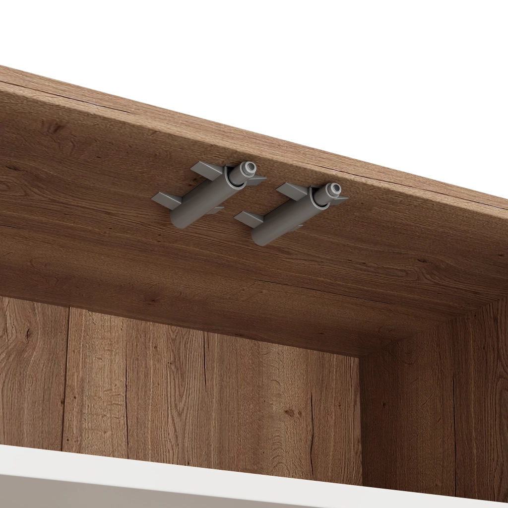 Scarpiera con 4 ante e cassetto ripiano regolabile in pannello truciolare bianco naturale 120 × 35 × 99 cm